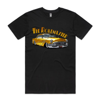 1956 Roadmaster - Yellow With Flames - Mens Staple Tee Thumbnail
