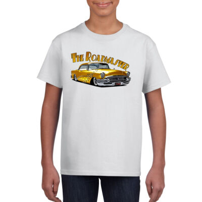 1956 Roadmaster - Yellow With Flames - Gildan Youth Unisex T Shirt Thumbnail