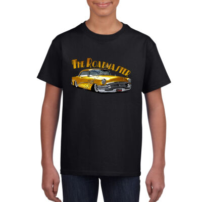 1956 Roadmaster - Yellow With Flames - Youth Crew Neck Tee (Same Day) Thumbnail