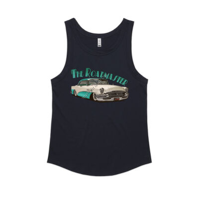 1956 Roadmaster - White & Aqua - Women's Sunday Singlet Thumbnail