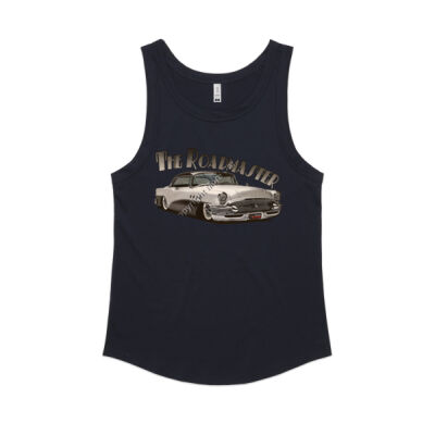 1956 Roadmaster - White & Black - Women's Sunday Singlet Thumbnail