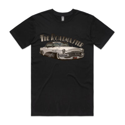 1956 Roadmaster - White & Black - Mens Staple Tee Thumbnail