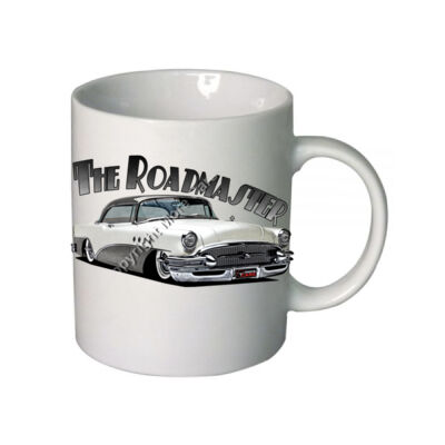 1956 Roadmaster - White & Charcoal - Boutique Ceramic Mug Thumbnail