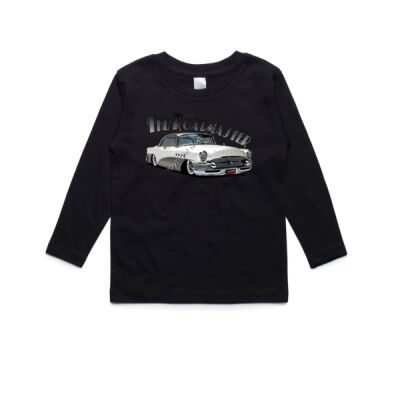 1956 Roadmaster - White & Charcoal - AS Colour Kids Longsleeve Tee Thumbnail