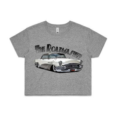 1956 Roadmaster - White & Charcoal - AS Colour CROP TEE - 4062 Thumbnail