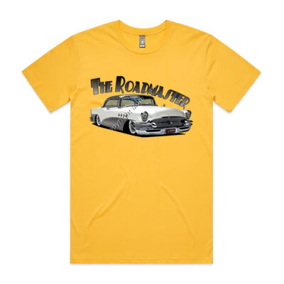 1956 Roadmaster - White & Charcoal - Mens Staple Tee Thumbnail
