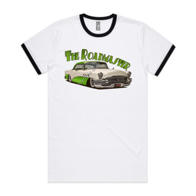 1956 Roadmaster - White & Green - Mens Ringer Tee Thumbnail