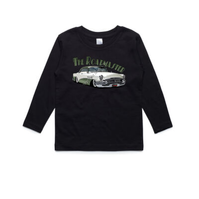 1956 Roadmaster - White & Khaki - AS Colour Kids Longsleeve Tee Thumbnail