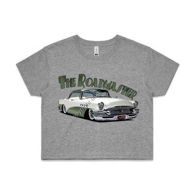 1956 Roadmaster - White & Khaki - AS Colour CROP TEE - 4062 Thumbnail