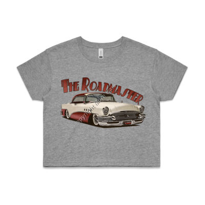 1956 Roadmaster - White & Maroon - AS Colour CROP TEE - 4062 Thumbnail