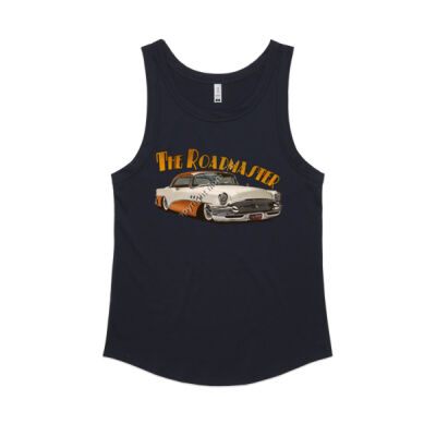 1956 Roadmaster - White & Orange - Women's Sunday Singlet Thumbnail