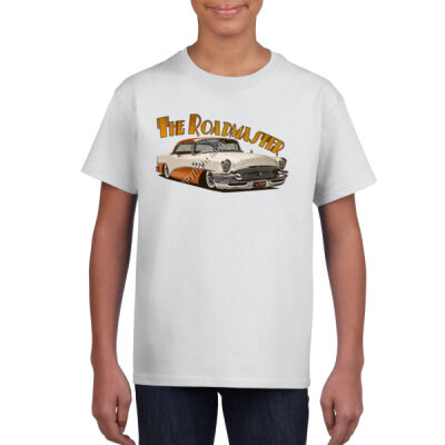 1956 Roadmaster - White & Orange - Gildan Youth Unisex T Shirt Thumbnail