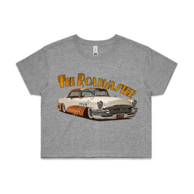 1956 Roadmaster - White & Orange - AS Colour CROP TEE - 4062 Thumbnail
