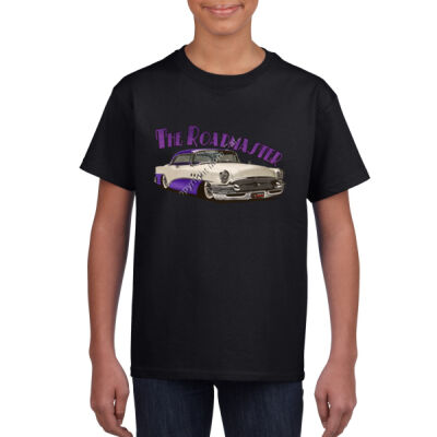 1956 Roadmaster - White & Purple - Youth Crew Neck Tee (Same Day) Thumbnail
