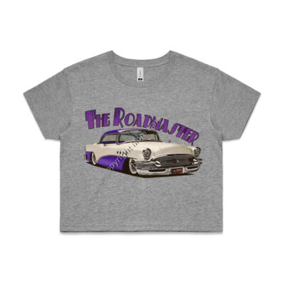 1956 Roadmaster - White & Purple - AS Colour CROP TEE - 4062 Thumbnail