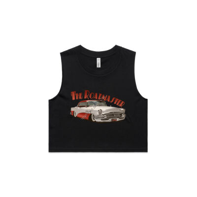 1956 Roadmaster - White & Red - AS Colour Women's Crop Tank Thumbnail