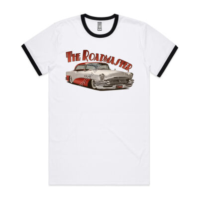 1956 Roadmaster - White & Red - Mens Ringer Tee Thumbnail