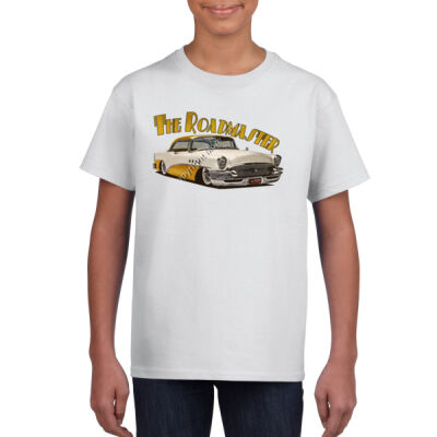 1956 Roadmaster - White & Yellow - Gildan Youth Unisex T Shirt Thumbnail