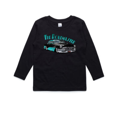 1956 Roadmaster - Black & Aqua - AS Colour Kids Longsleeve Tee Thumbnail