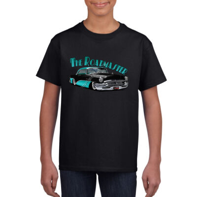 1956 Roadmaster - Black & Aqua - Youth Crew Neck Tee (Same Day) Thumbnail