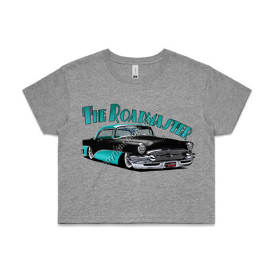1956 Roadmaster - Black & Aqua - AS Colour CROP TEE - 4062 Thumbnail