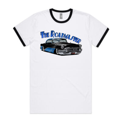 1956 Roadmaster - Black & Blue - Mens Ringer Tee Thumbnail