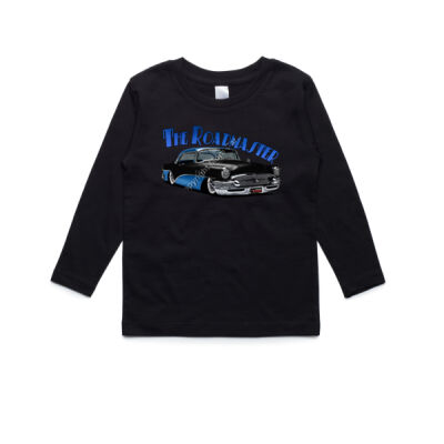 1956 Roadmaster - Black & Blue - AS Colour Kids Longsleeve Tee Thumbnail