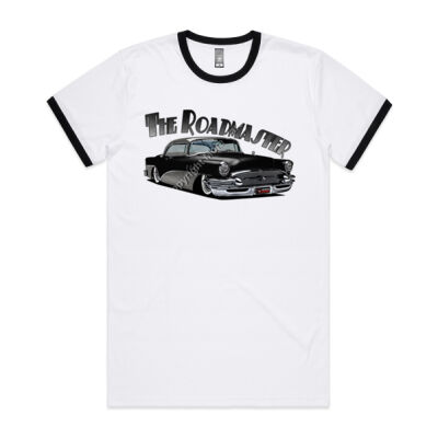 1956 Roadmaster - Black & Aqua - Mens Ringer Tee Thumbnail