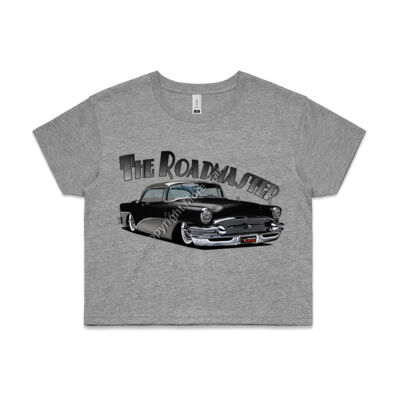 1956 Roadmaster - Black & Aqua - AS Colour CROP TEE - 4062 Thumbnail