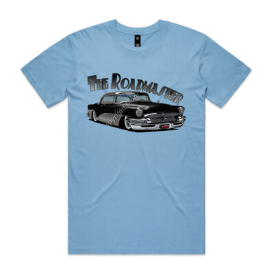 1956 Roadmaster - Black & Aqua - Mens Staple Tee Thumbnail