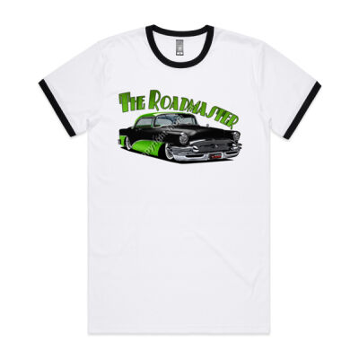 1956 Roadmaster - Black & Green - Mens Ringer Tee Thumbnail
