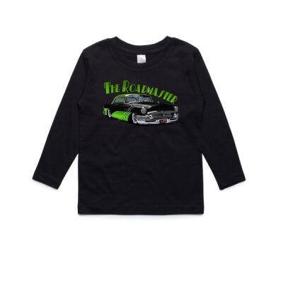 1956 Roadmaster - Black & Green - AS Colour Kids Longsleeve Tee Thumbnail