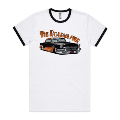 1956 Roadmaster - Black & Orange - Mens Ringer Tee Thumbnail