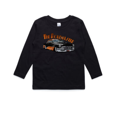 1956 Roadmaster - Black & Orange - AS Colour Kids Longsleeve Tee Thumbnail