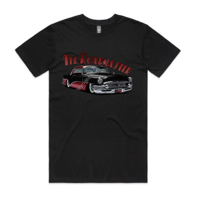 1956 Roadmaster - Black & Maroon - Mens Staple Tee Thumbnail