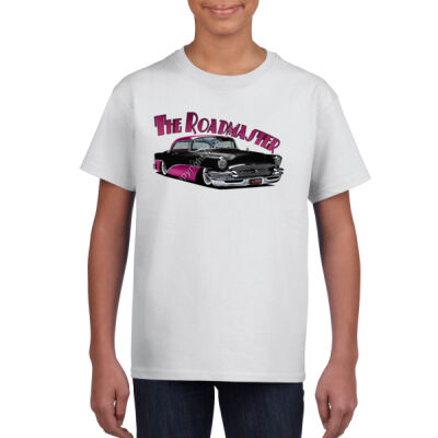 1956 Roadmaster - Black & Pink - Gildan Youth Unisex T Shirt Thumbnail