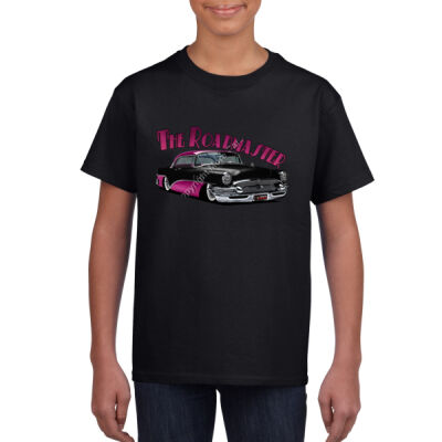 1956 Roadmaster - Black & Pink - Youth Crew Neck Tee (Same Day) Thumbnail