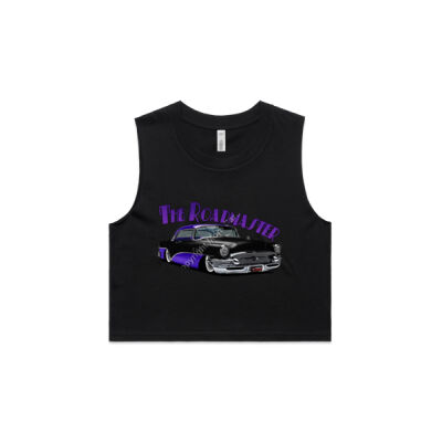 1956 Roadmaster - Black & Purple - AS Colour Women's Crop Tank Thumbnail