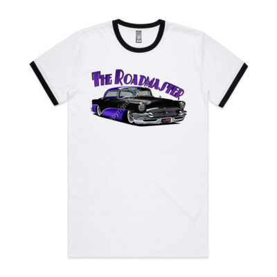 1956 Roadmaster - Black & Purple - Mens Ringer Tee Thumbnail