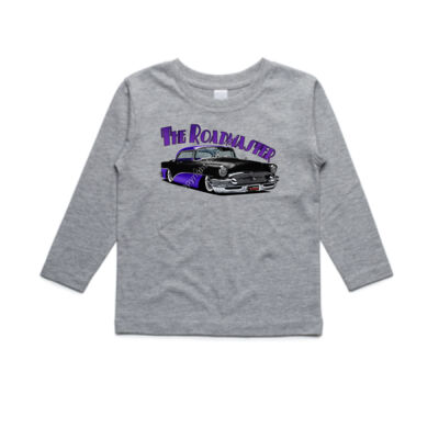 1956 Roadmaster - Black & Purple - AS Colour Kids Longsleeve Tee Thumbnail