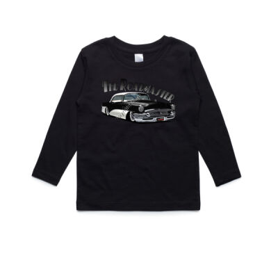 1956 Roadmaster - Black & White - AS Colour Kids Longsleeve Tee Thumbnail