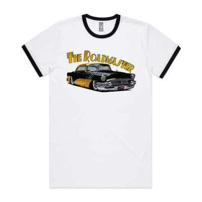 1956 Roadmaster - Black & Yellow - Mens Ringer Tee Thumbnail