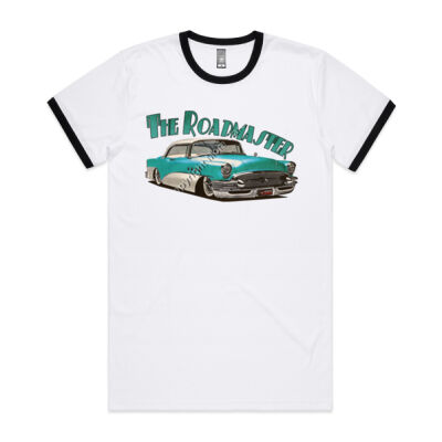 1956 Roadmaster - Aqua & White - Mens Ringer Tee Thumbnail