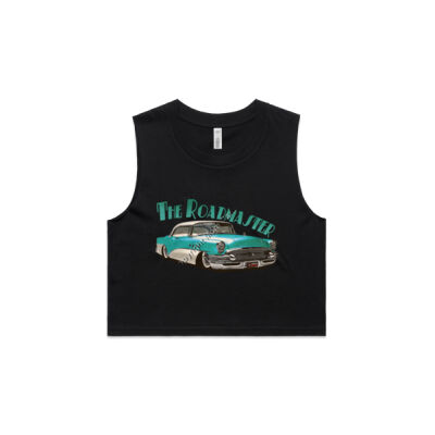 1956 Roadmaster - Aqua & White - AS Colour Women's Crop Tank Thumbnail