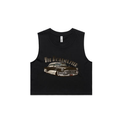 1956 Roadmaster - Black & White - AS Colour Women's Crop Tank Thumbnail
