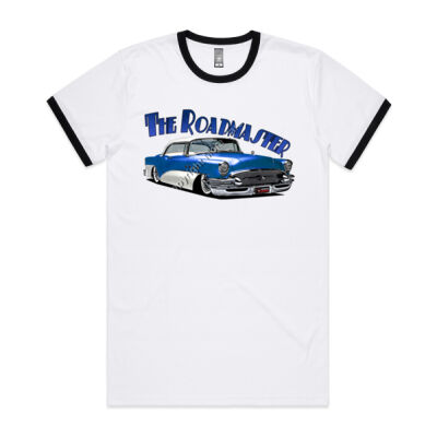 1956 Roadmaster - Blue & White - Mens Ringer Tee Thumbnail