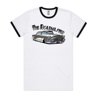1956 Roadmaster - Charcoal & White - Mens Ringer Tee Thumbnail