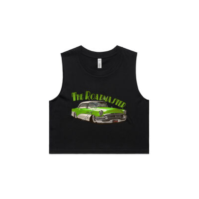 1956 Roadmaster - Green & White - AS Colour Women's Crop Tank Thumbnail