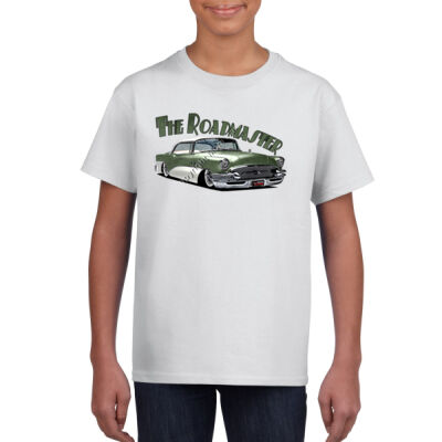 1956 Roadmaster - Khaki & White - Gildan Youth Unisex T Shirt Thumbnail