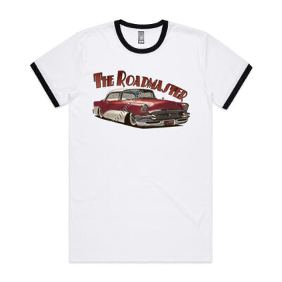 1956 Roadmaster - Maroon & White - Mens Ringer Tee Thumbnail